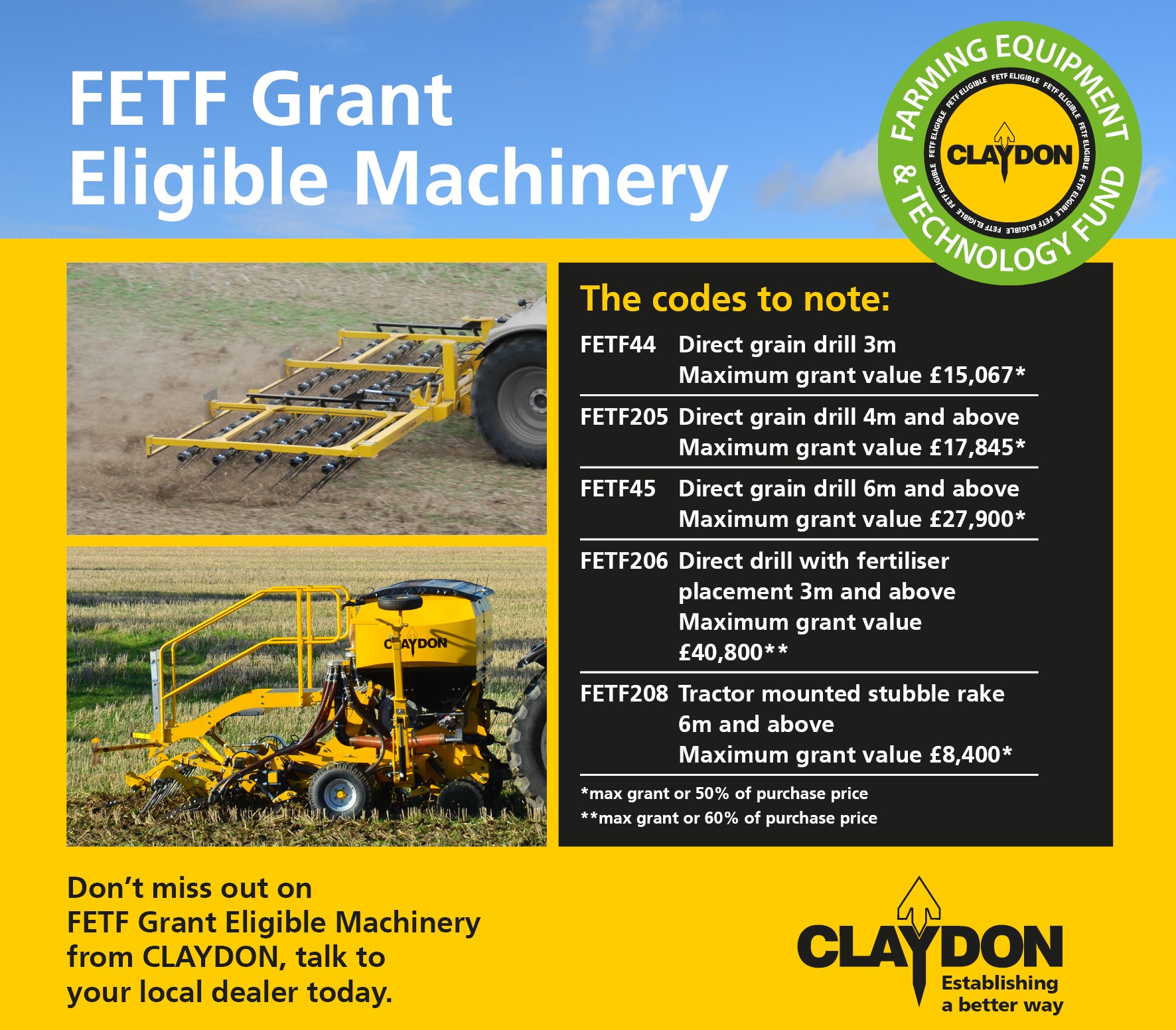 FETF Grant Eligible Machinery